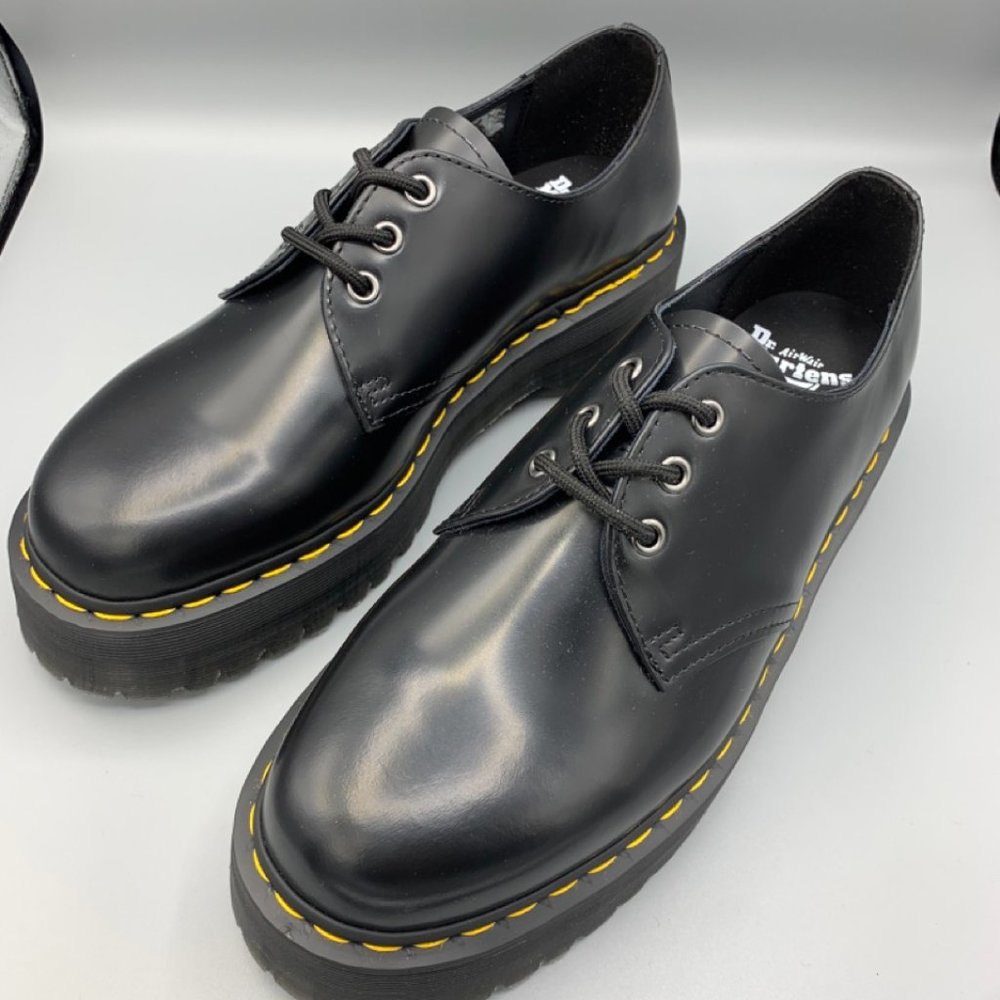 Dr Martens 1461 QUAD SMOOTH LEATHER PLATFORM SHOES